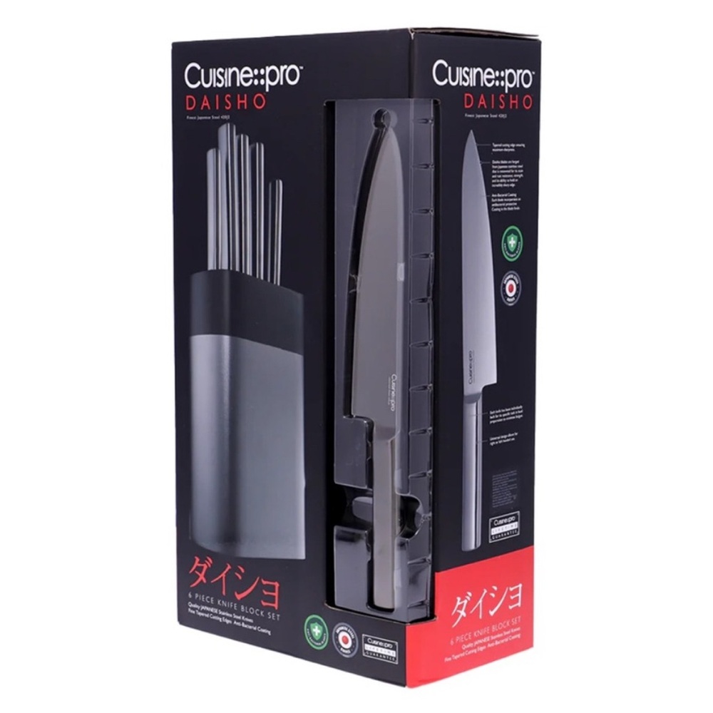 🆕 Cuisine::pro® Daisho™ Nara - Japanese Stainless Steel 6 Piece Knife Block Set